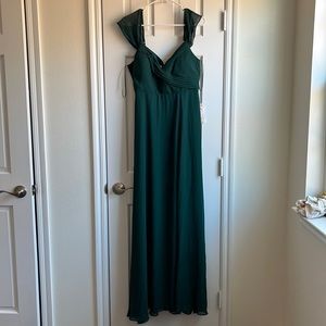 NEW Birdy Grey Emerald Green Spence Convertible Dress w/ Slit